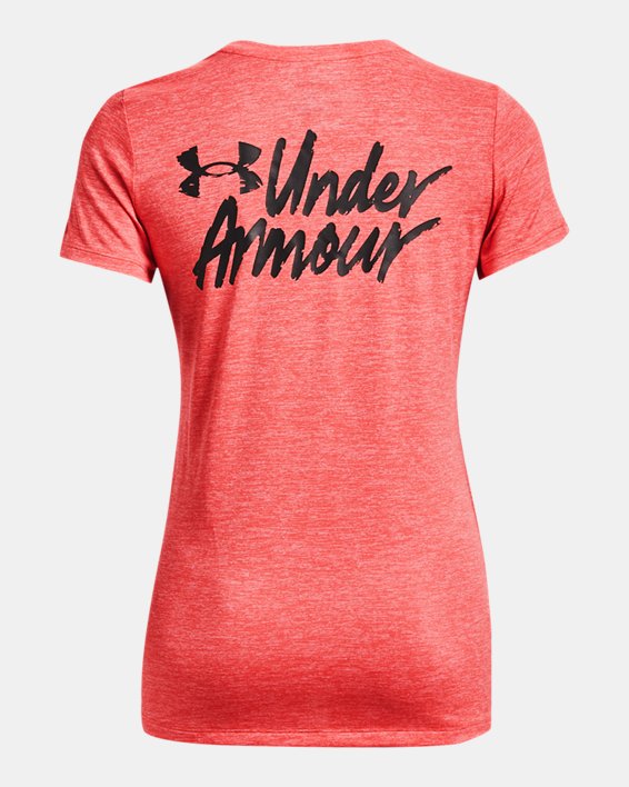 Women's UA Tech™ Twist Graphic Short Sleeve in Red image number 5